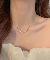 Mode Gold Edelstahl Perle Prinzessin Halskette